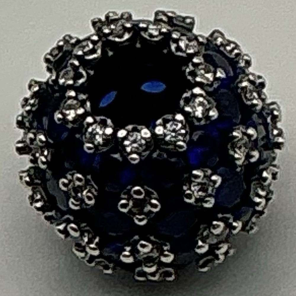 Pandora 925 ALE Midnight Blue Pavé Lights CZ Charm Retired Sterling Silver